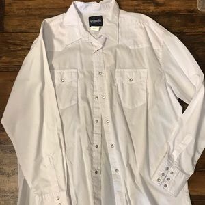 Wrangler White Pearl Snap Shirt